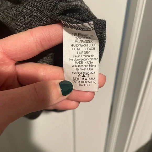 Size Small Charcoal Baby Doll Tank Top GeeGee - Picture 3 of 3